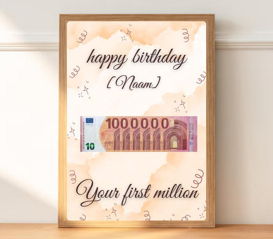 Origineel je eerste miljoen geldcadeau grappig