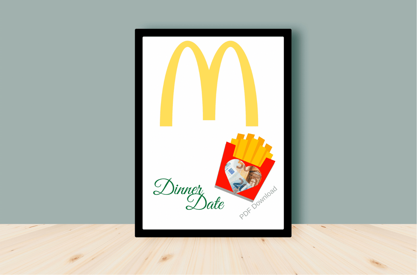 Dinner date Mac Donalds. Verwen valentijnscadeau voor je geliefde - PDF Cadeau