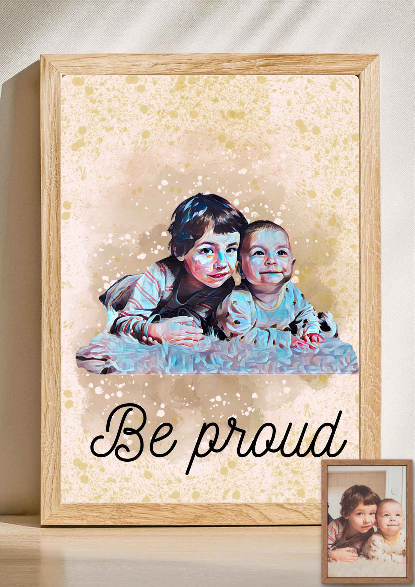 Gepersonaliseerd aquarel portret – Unieke print op basis van jouw foto 074 - PDF Cadeau