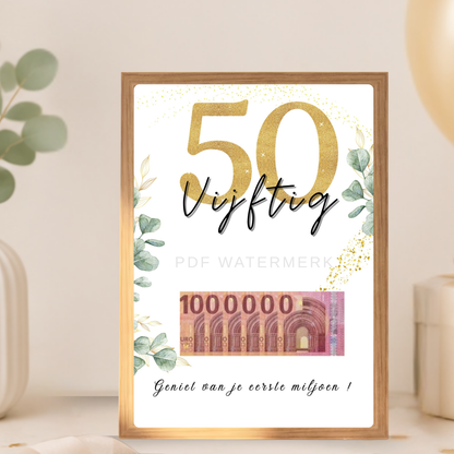 50 jaar geld cadeau vrouw