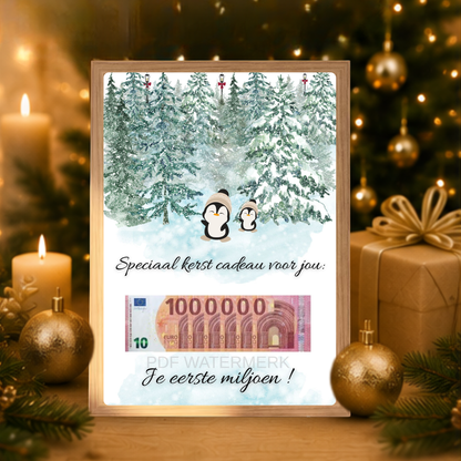 Fotolijst geld cadeau kerst - geld inpakken voor kerst