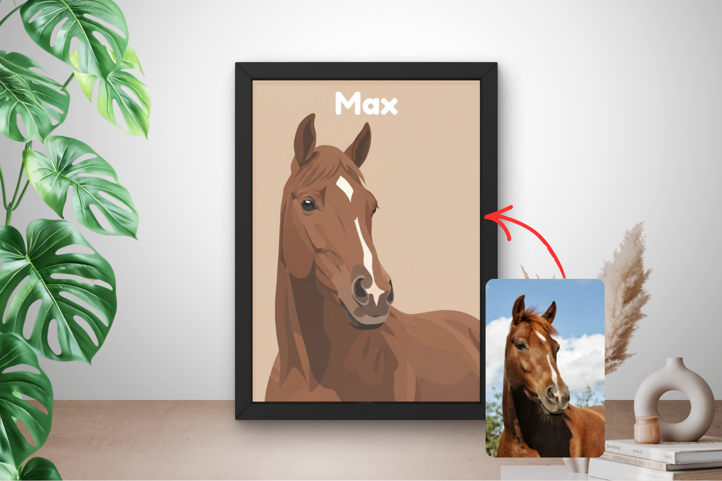 Huisdieren portret met paard