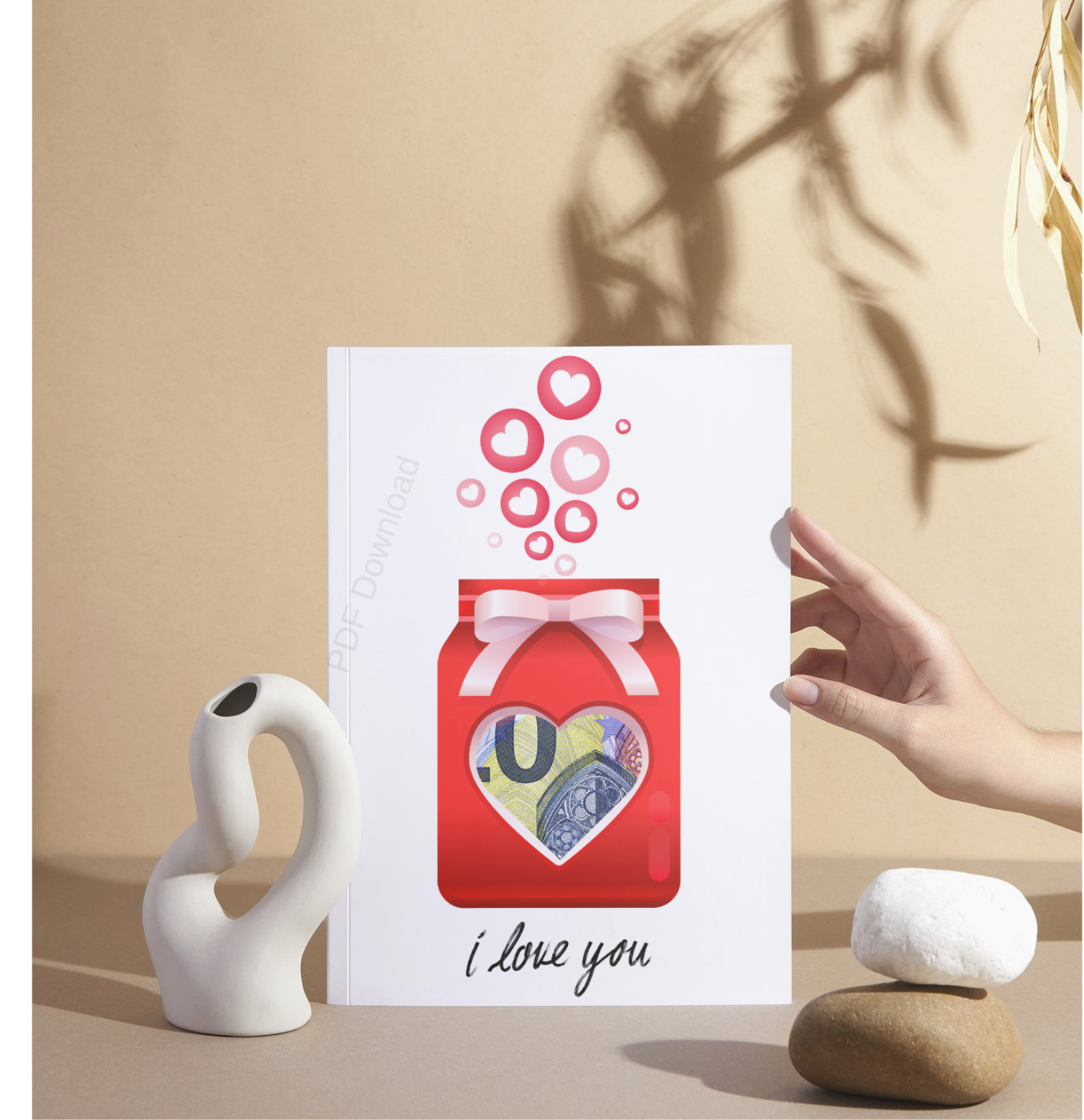 I love you liefdes pot - PDF cadeau voor Mama's geliefde of valentijn - PDF Cadeau