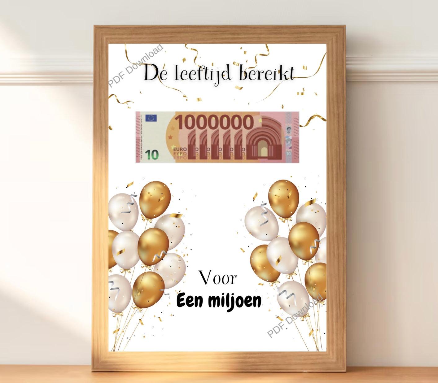 De leeftijd bereikt - PDF cadeau felicitatie miljoen - PDF Cadeau