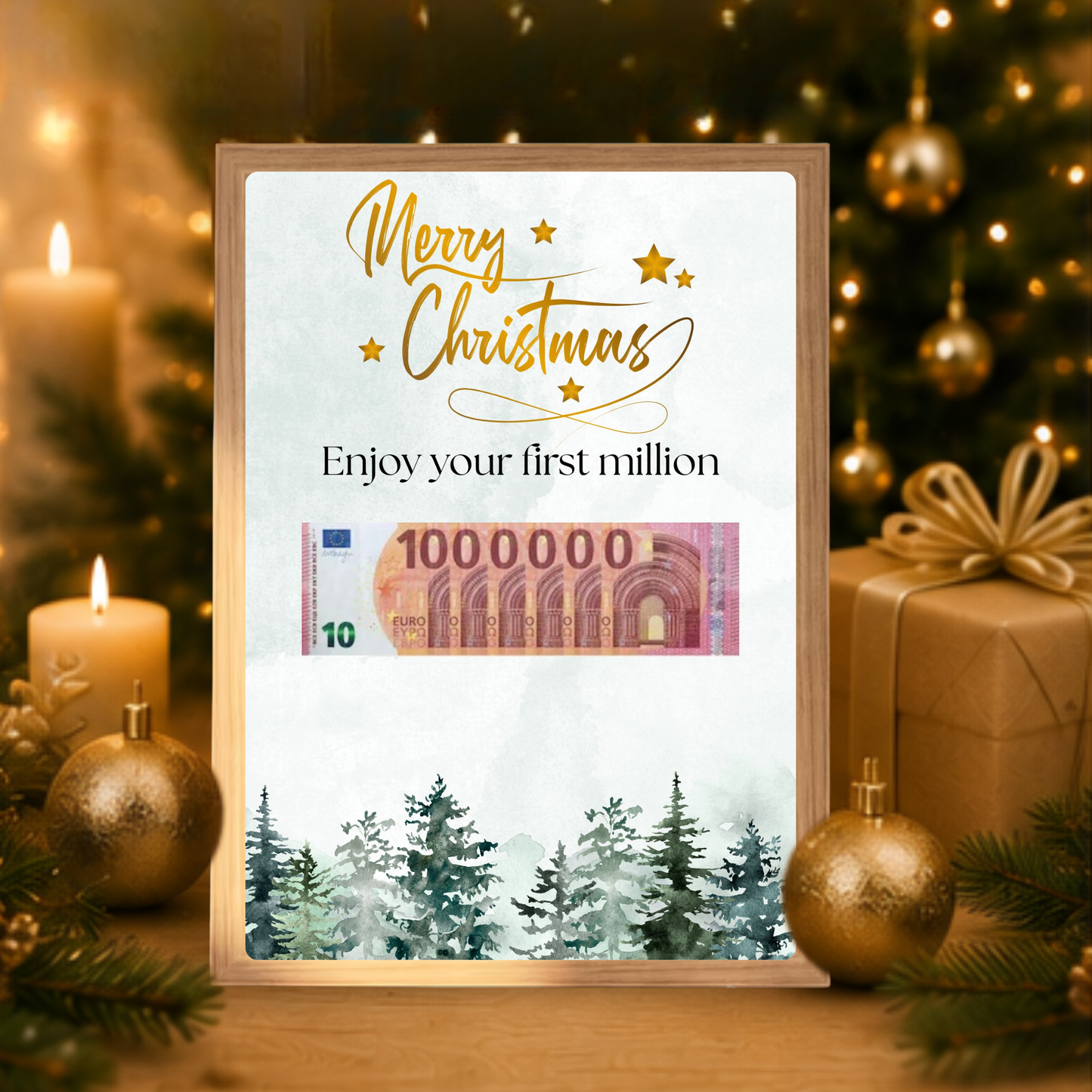 Fotolijst geldcadeau - Geld cadeau kerstmis verpakken