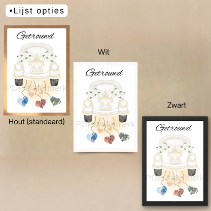 Leuk verpakt geld cadeau in fotolijst bruiloft
