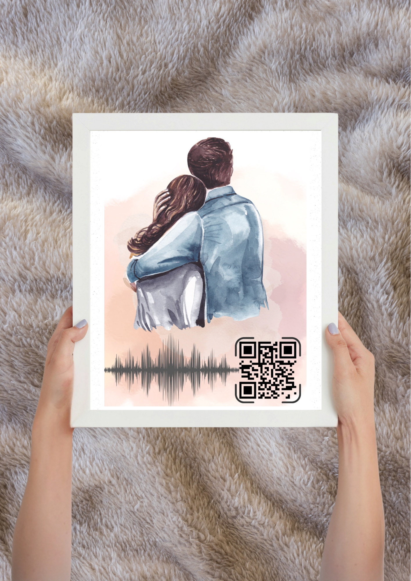 Romantisch liefde cadeau met QR-code en soundwave