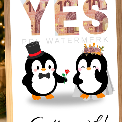 Fotolijst geldcadeau -  Yes, getrouwd! - origineel  cadeau voor het huwelijk gefeliciteerd