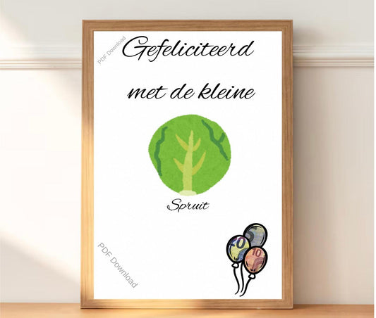 Gefeliciteerd met de kleine spruit kraamcadeau