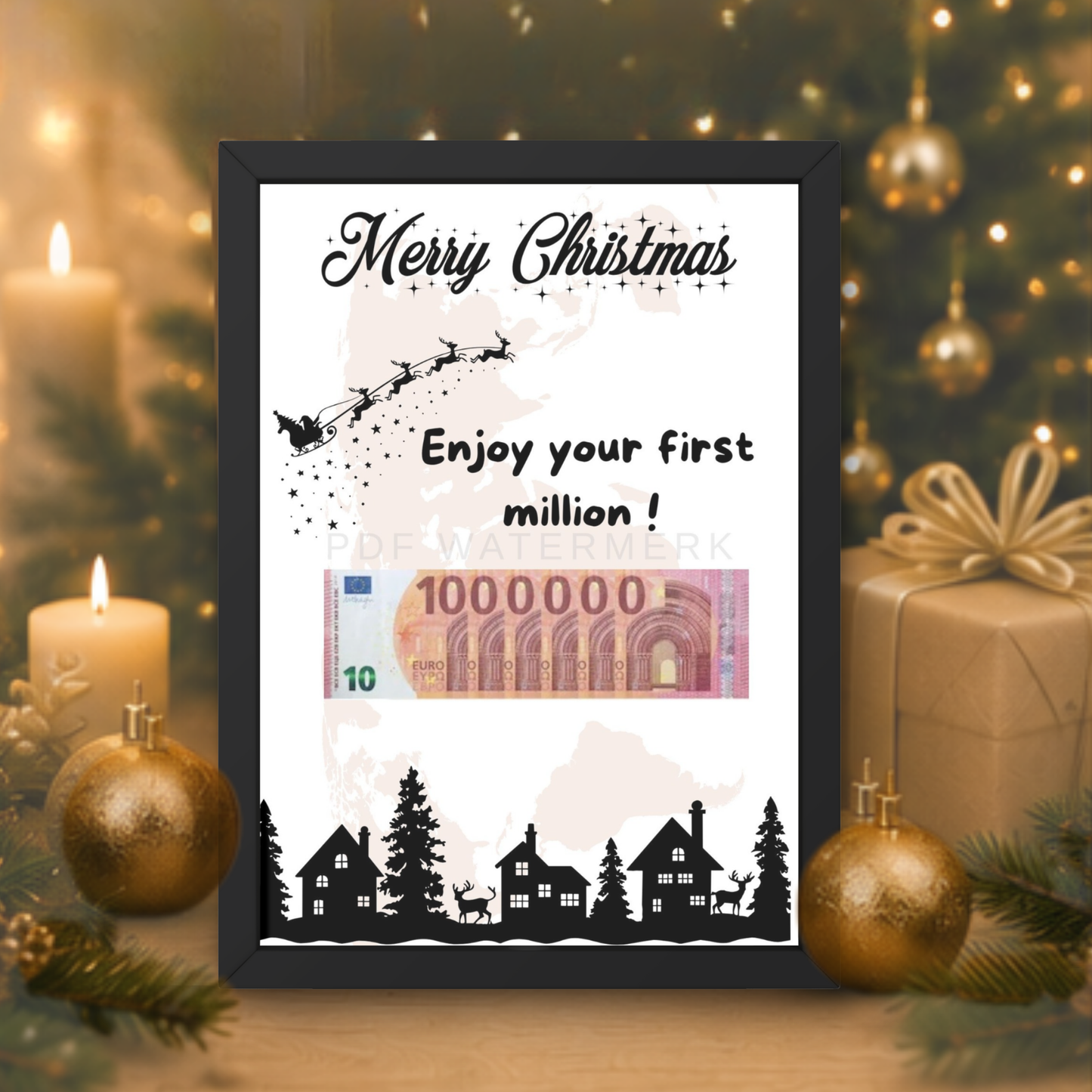Verpakking voor geld met kerst