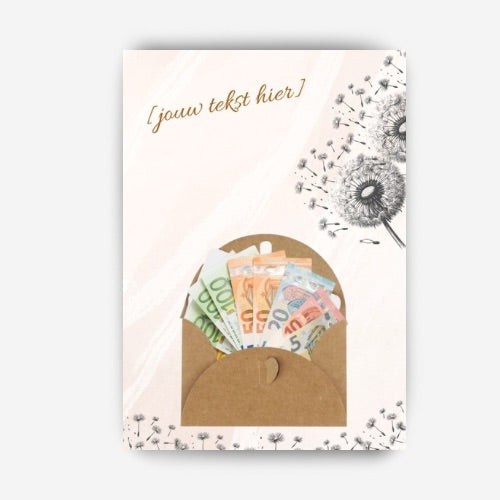 origineel geld geven voor een bruiloft in een geld kaart