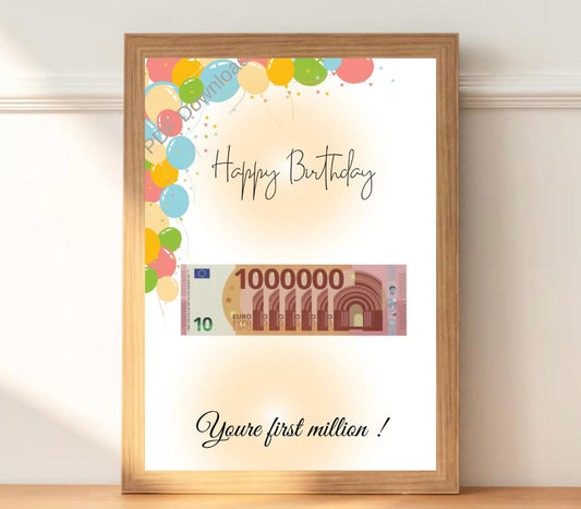 Voorbeeld print Happy birthday - PDF cadeau - PDF Cadeau