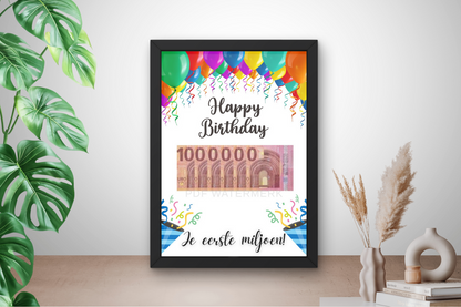 Fotolijst geldcadeau - Je eerste miljoen