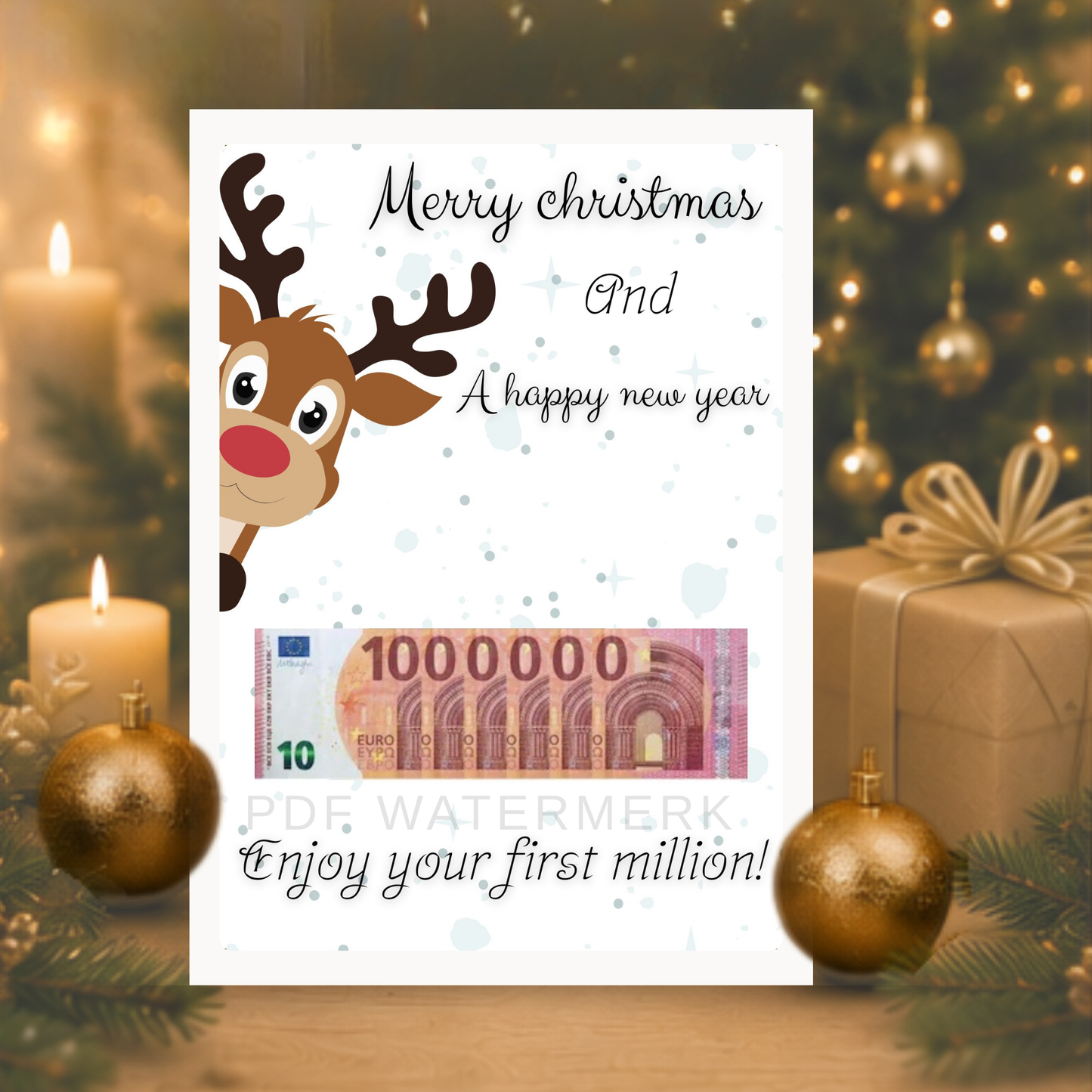 Fotolijst geld cadeau kerst -Je eerste miljoen kerst editie