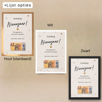 Nieuwjaarsgeld in fotolijst verpakking
