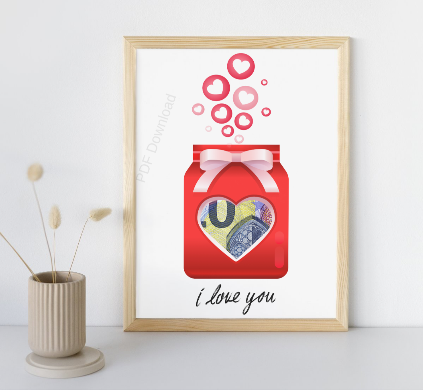 I love you liefdes pot - PDF cadeau voor Mama's geliefde of valentijn - PDF Cadeau