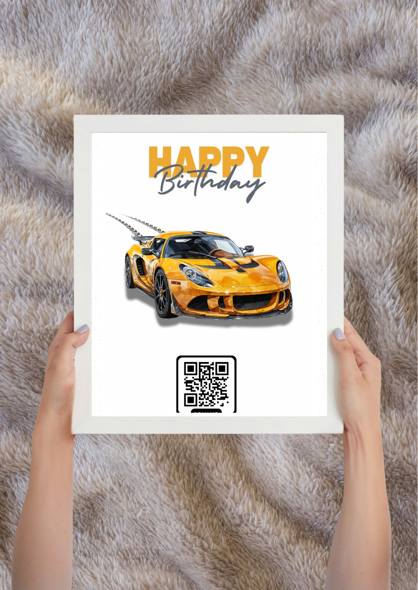 Happy birthday - QR-code cadeau voor autoliefhebbers - PDF Cadeau