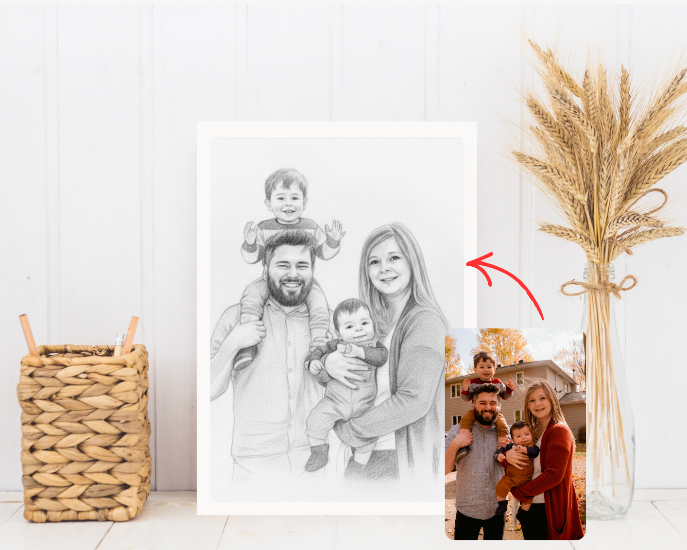 tekening portret van eigen foto