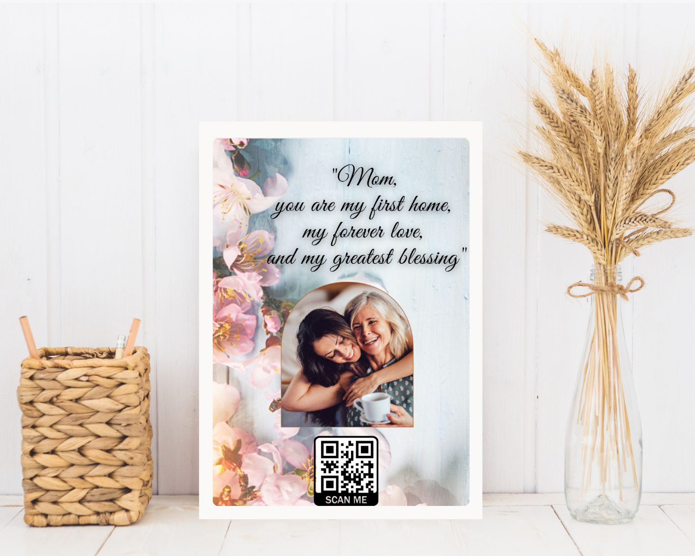 Moederdag cadeau fotolijst met QR-code voor video