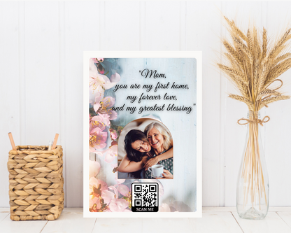 Moederdag cadeau fotolijst met QR-code voor video