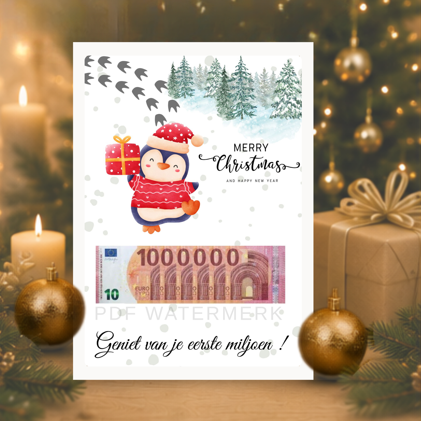 Fotolijst geldcadeau - Origineel geld geven kerstmis