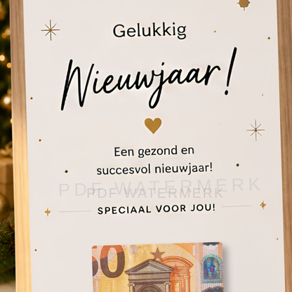 Nieuwjaarsgeld in fotolijst verpakking
