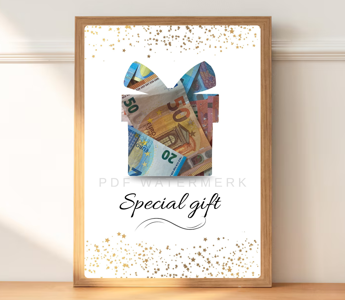 Geld leuk verpakken om te geven als geldcadeau in fotolijst