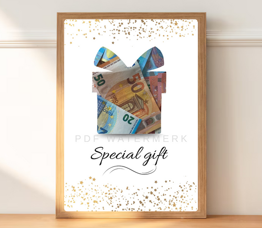 Geld leuk verpakken om te geven als geldcadeau in fotolijst