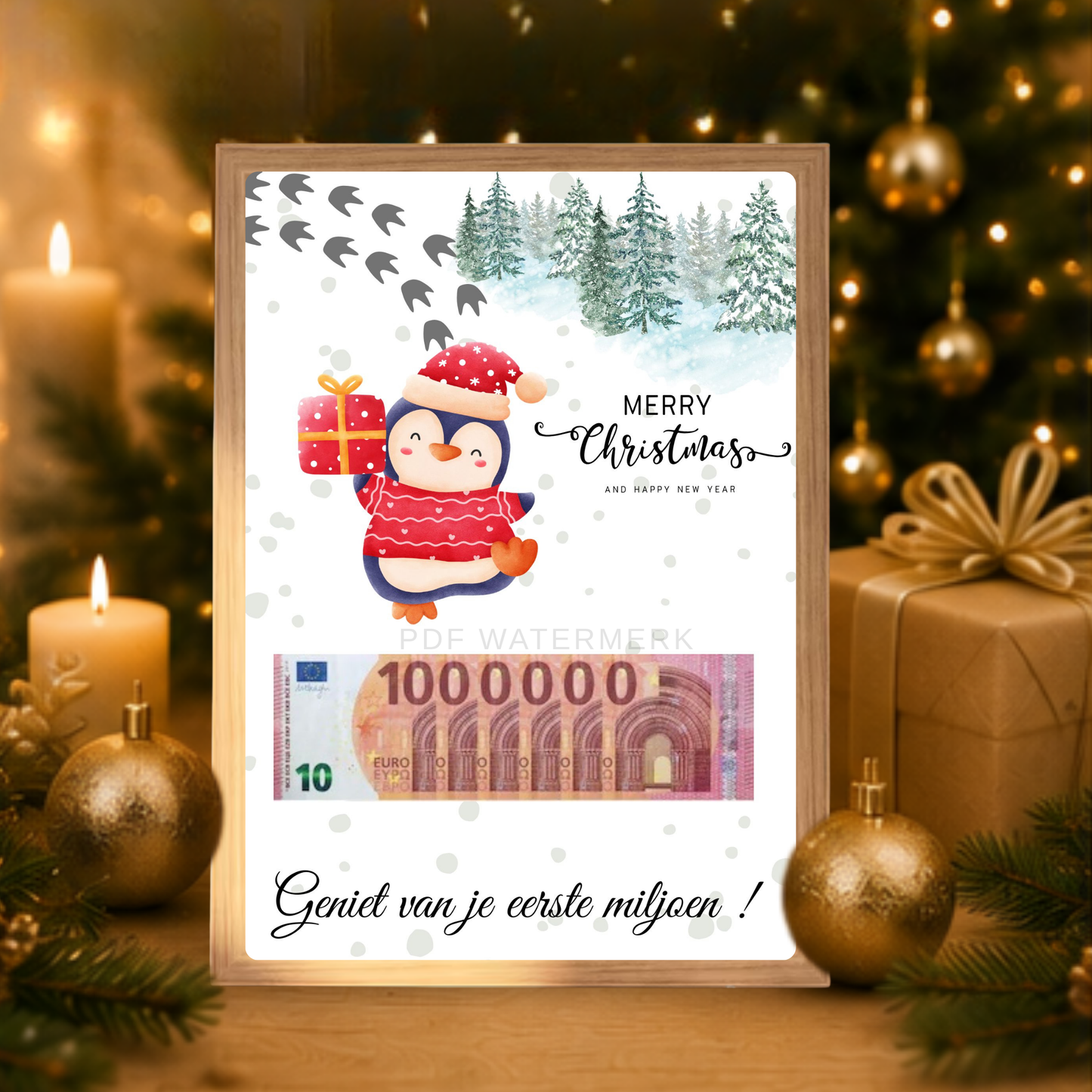 Fotolijst geldcadeau - Origineel geld geven kerstmis