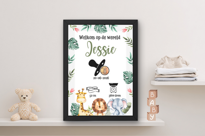 Met naam en geboortedatum kraamcadeau