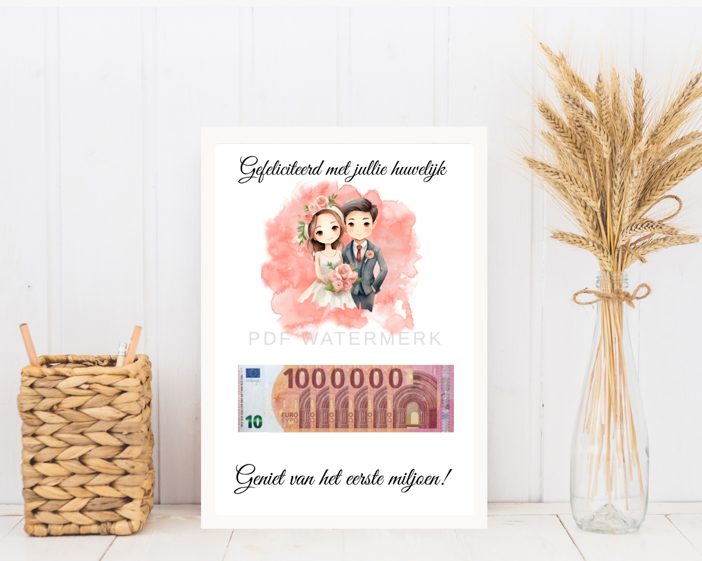 Fotolijst geldcadeau - Gefeliciteerd huwelijk