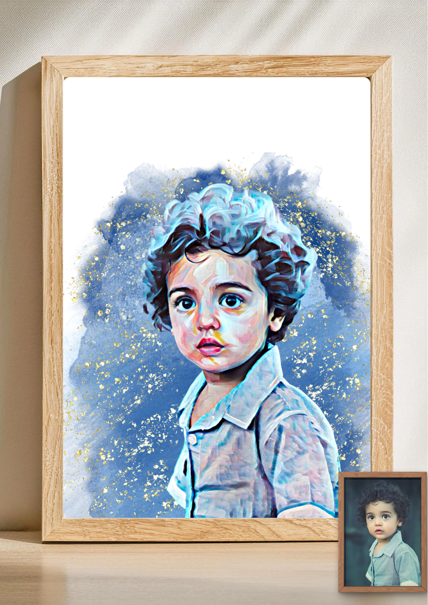 Gepersonaliseerd aquarel portret 090 - PDF Cadeau