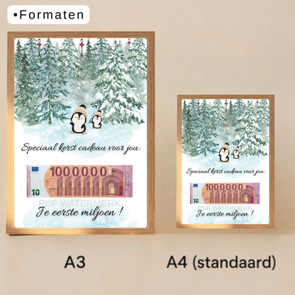 Fotolijst geld cadeau kerst - geld inpakken voor kerst