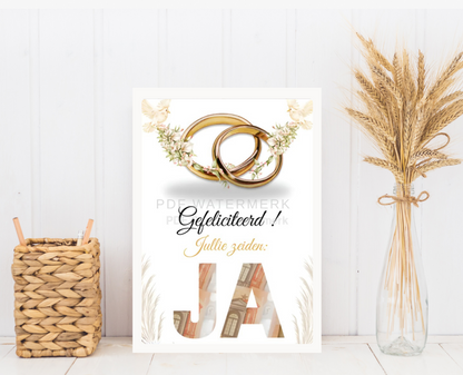 Originele verpakking geld huwelijk