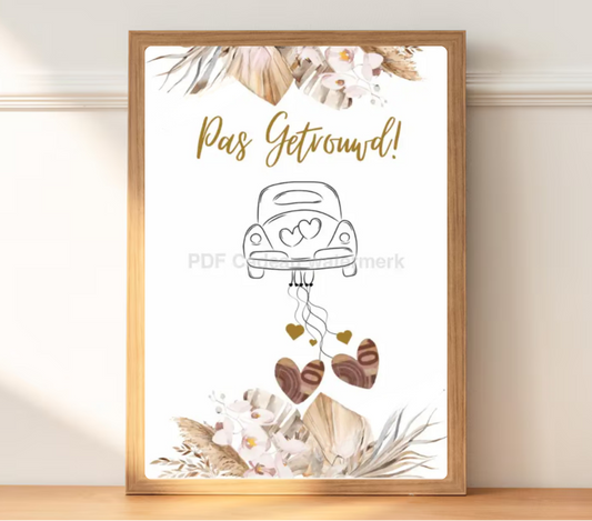 Fotolijst geld bruiloft. pas getrouwd! huwelijkscadeau met geld