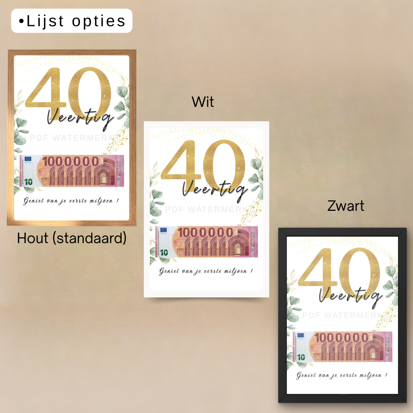 Fotolijst geldcadeau - Geld cadeau 40 jaar