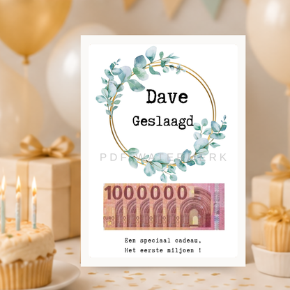 Geslaagd geld cadeau