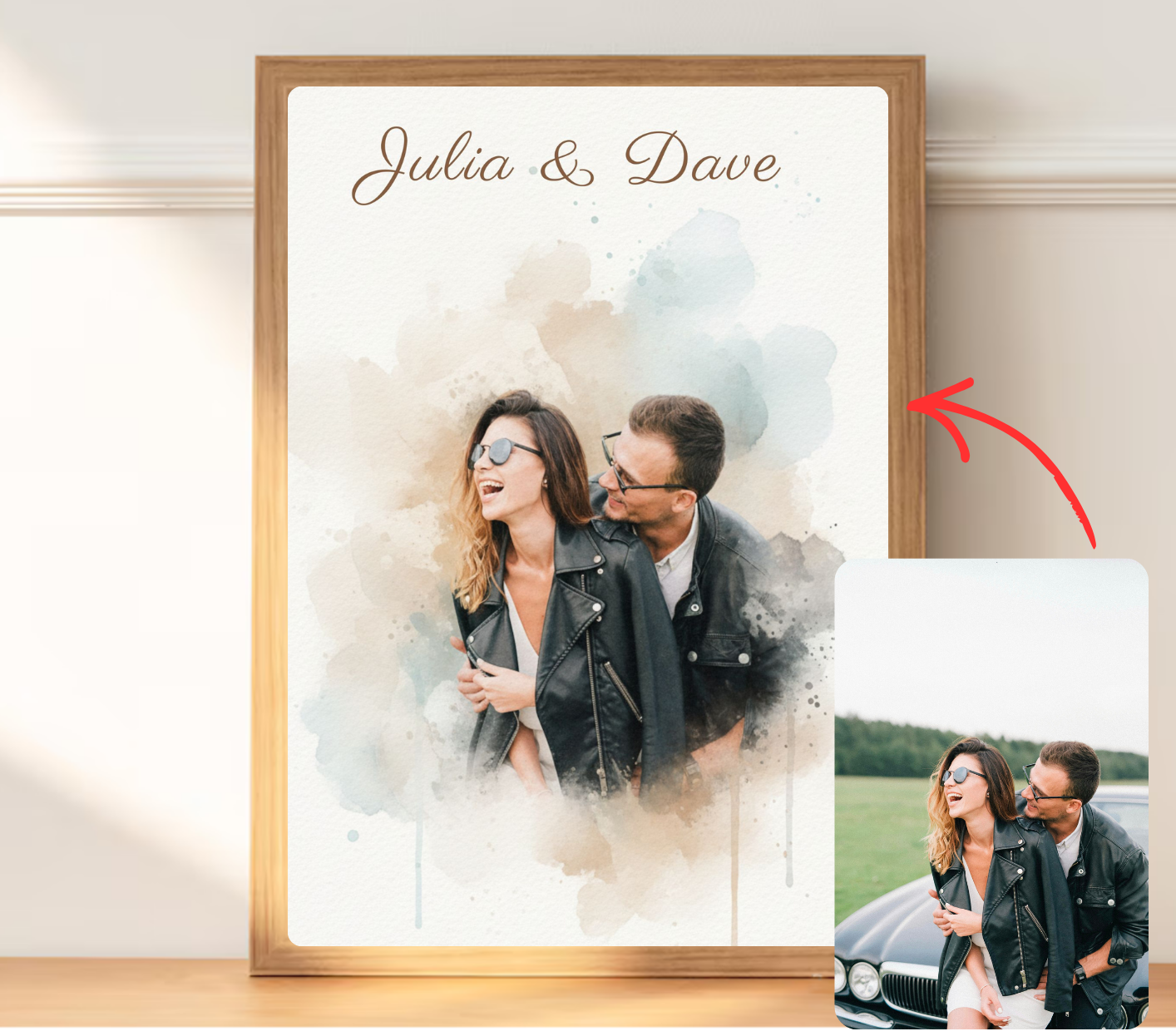 uniek aquarel portret laten maken van jouw foto