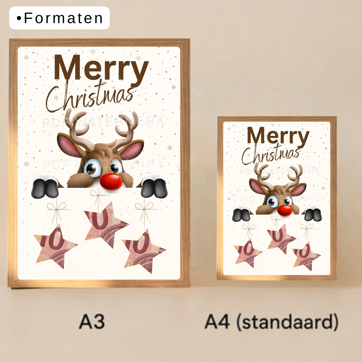 Fotolijst geldcadeau - Geld leuk verpakken kerst
