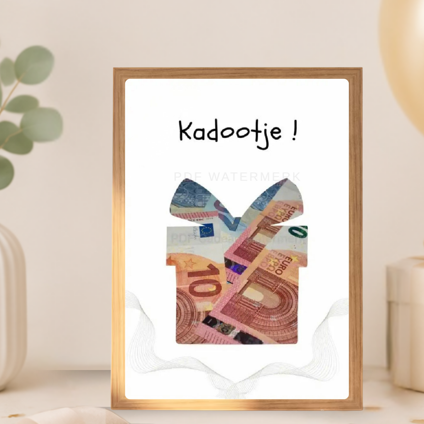 geld cadeau - Verjaardag geld leuk verpakken in een fotolijst 