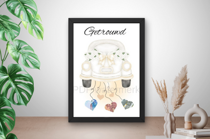 auto geld cadeau bruiloft en huwelijk met fotolijst