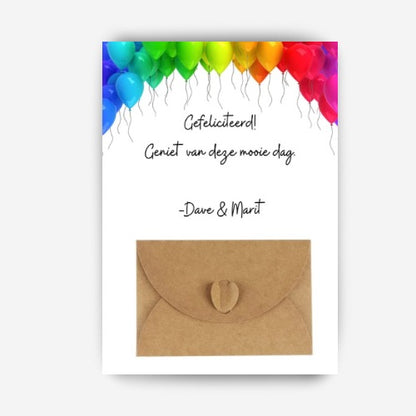 kaart cadeau envelop met geld voor een verjaardag verpakken als cadeau