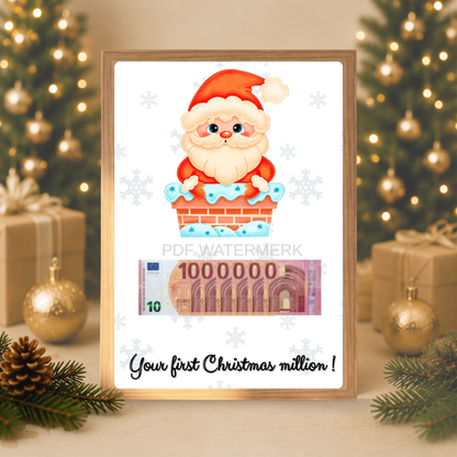 geef geld met kerstmis - fotolijst geld cadeau
