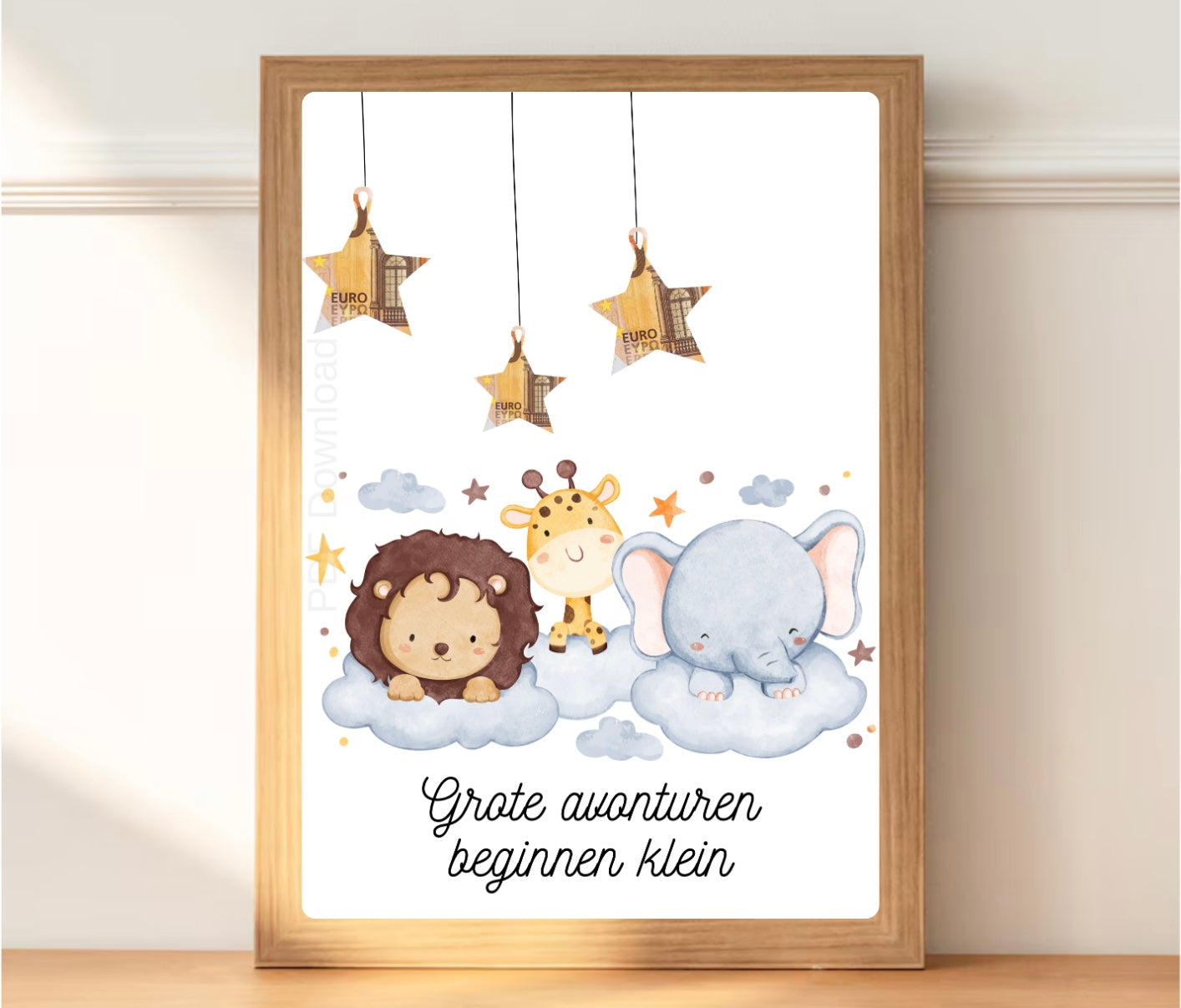 Schattig ontwerp  "Grote avonturen beginnen klein" ideaal cadeau voor het verwelkomen van een nieuw leven en als cadeau voor aanstaande ouders.