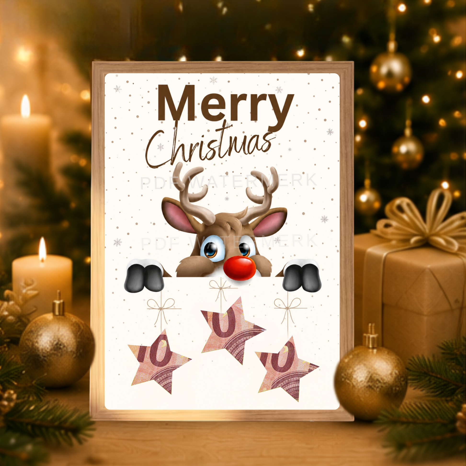 Verpakking voor geld met kerst voor cadeau