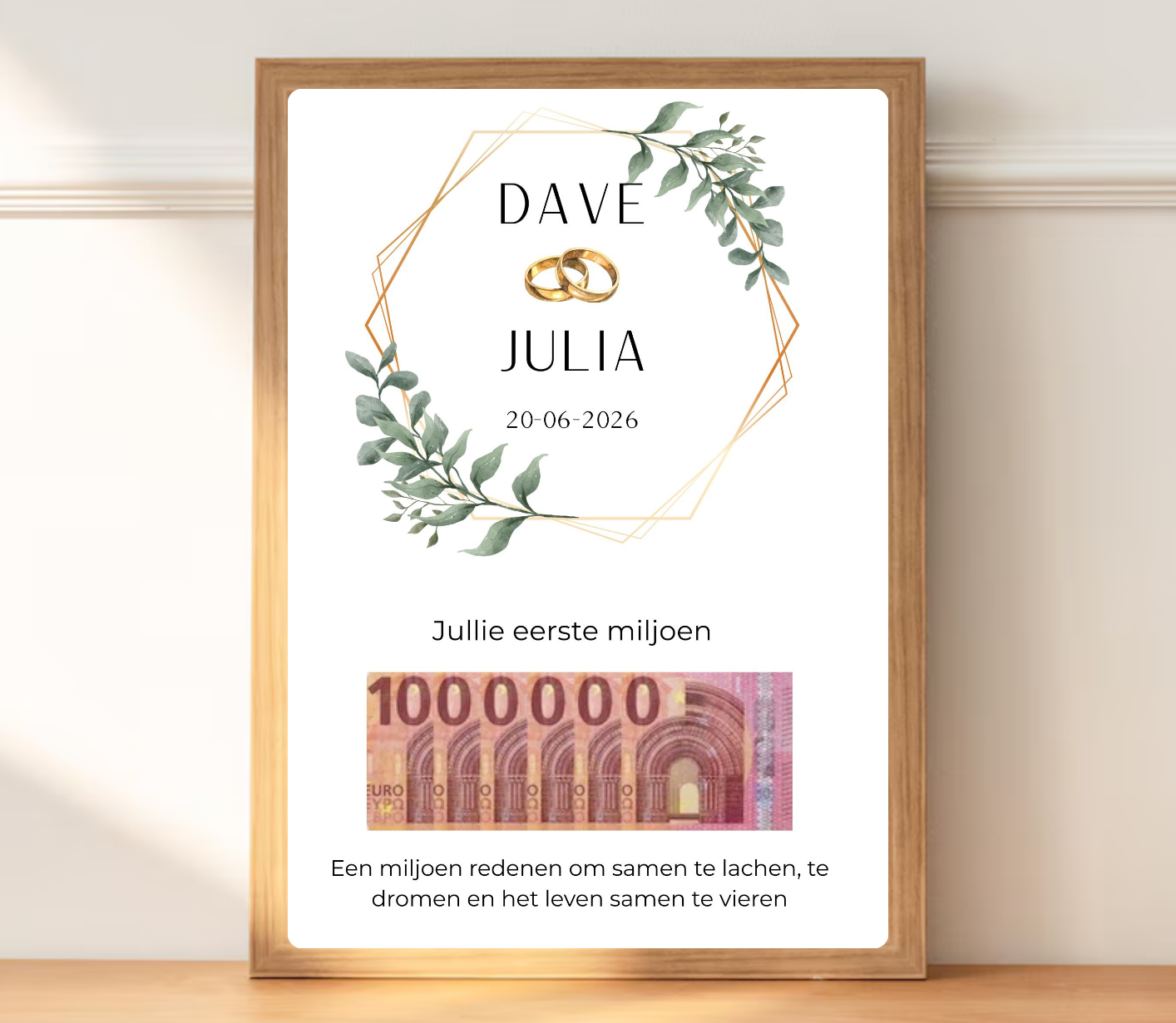 Personaliseerbaar cadeau bruiloft