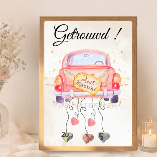 geld cadeau huwelijk auto bruiloft een huwelijks geld cadeautje 