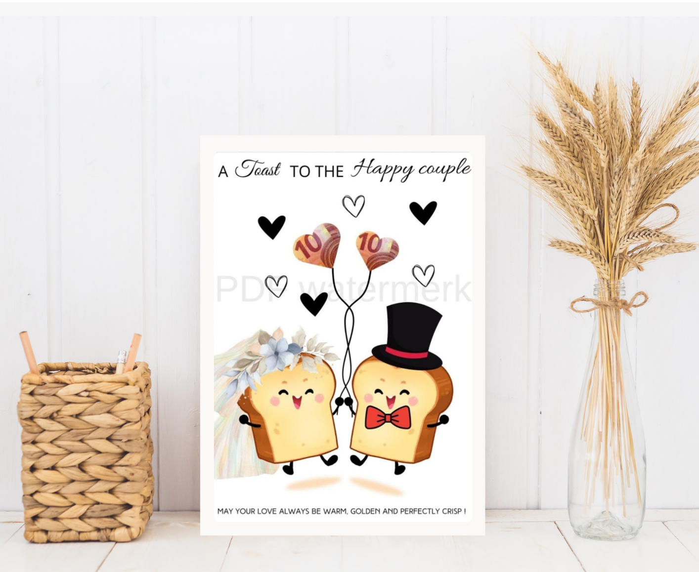 Bruiloft geld cadeau geven in fotolijst 