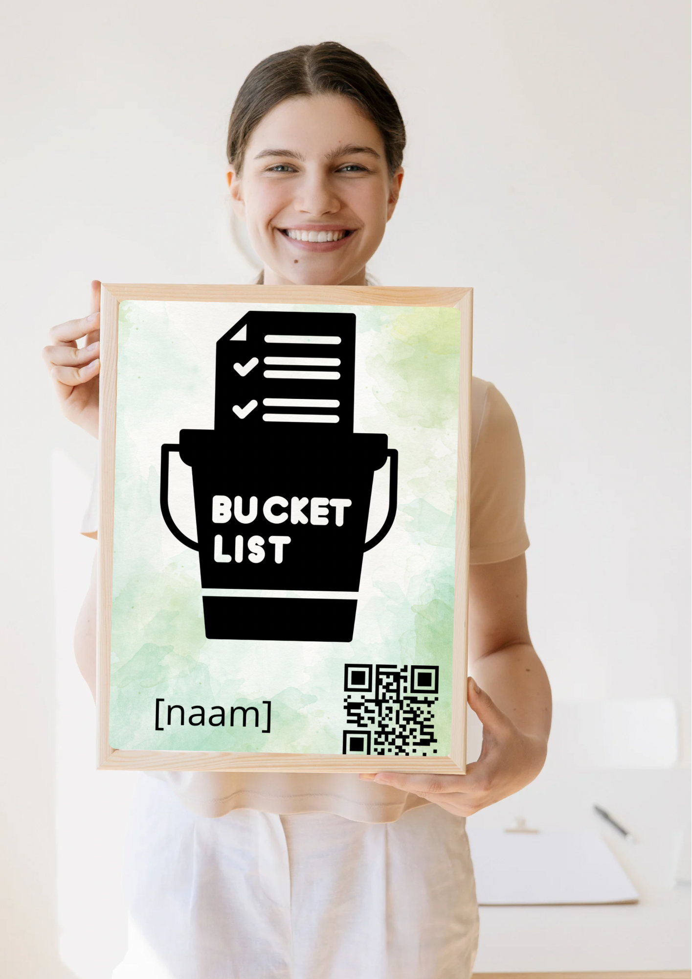 Motiverende bucketlist decoratie met QR-code