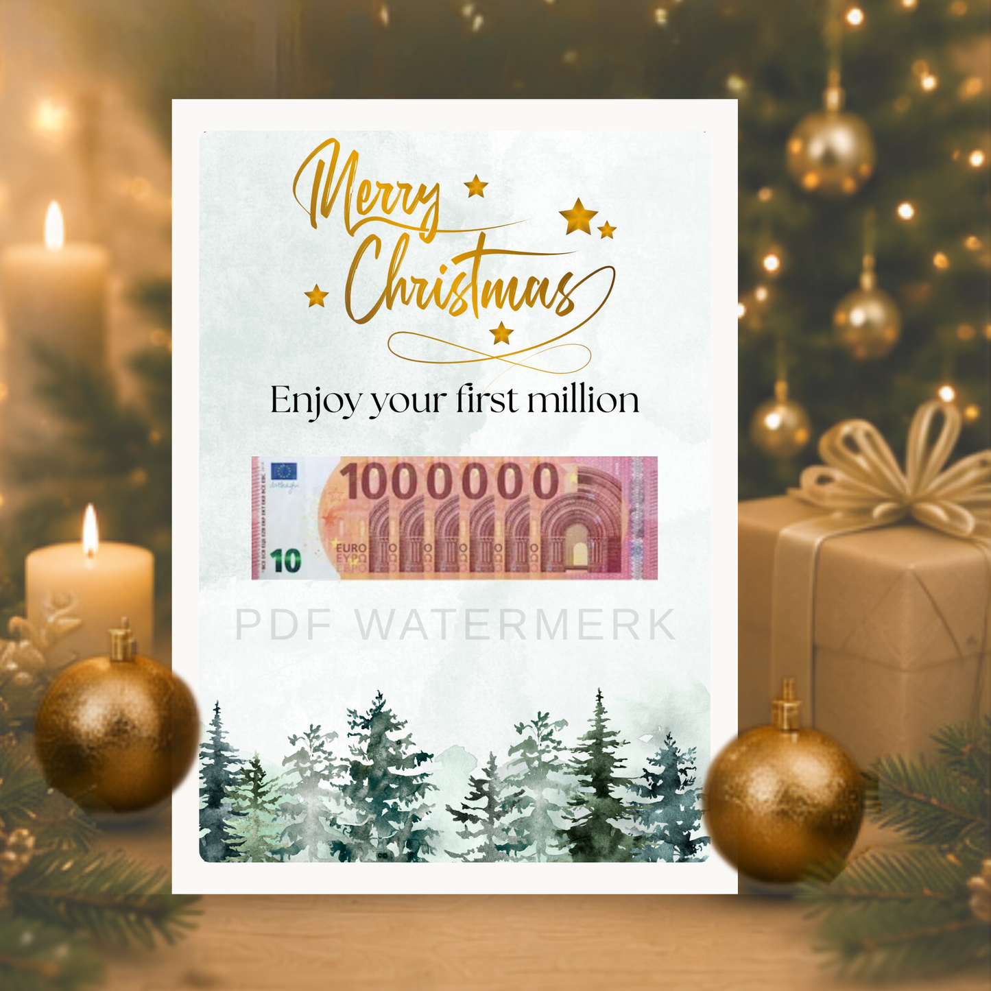 Fotolijst geldcadeau - Geld cadeau kerstmis verpakken